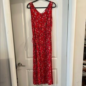 Beachlunchlounge Red V-Neck Sleeveless Maxi Sundress